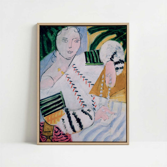 Framed Canvas - Framed canvas in oak color frame