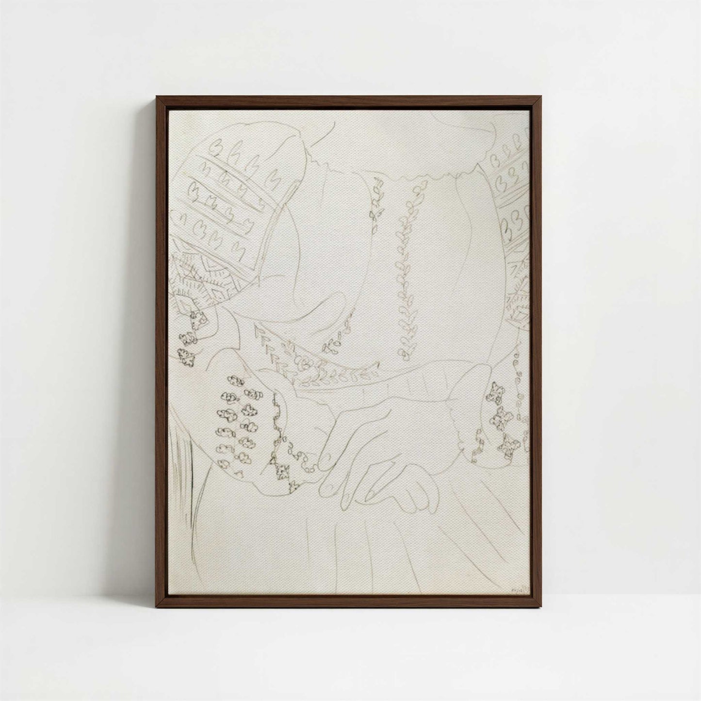 Framed Canvas - Framed canvas in dark wood color frame
