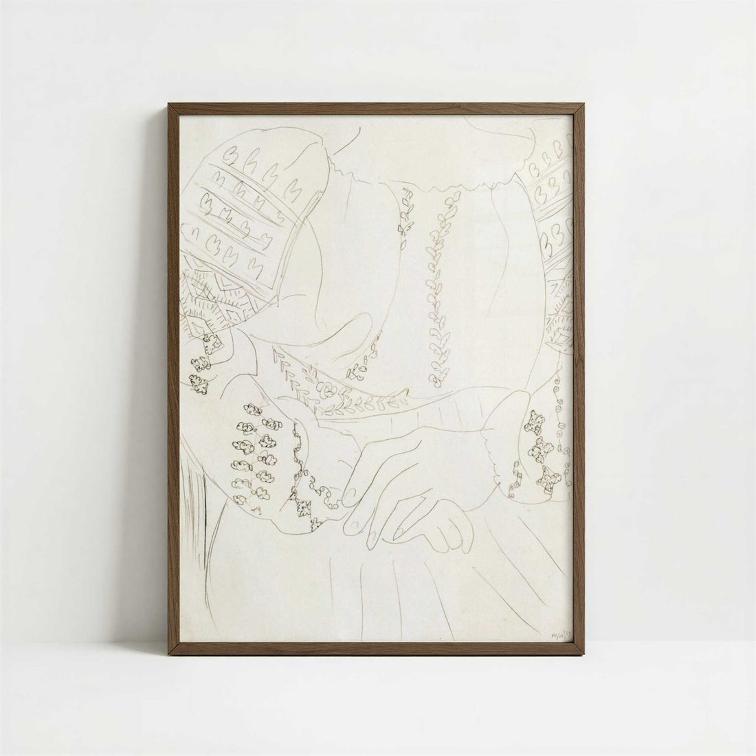 Romanian Blouse (1939) by Henri Matisse – Art Print - Art print in dark wood frame