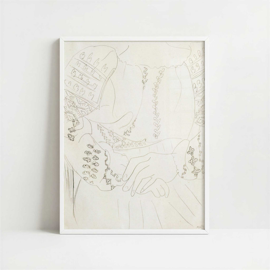 Romanian Blouse (1939) by Henri Matisse – Art Print - Art print in white frame