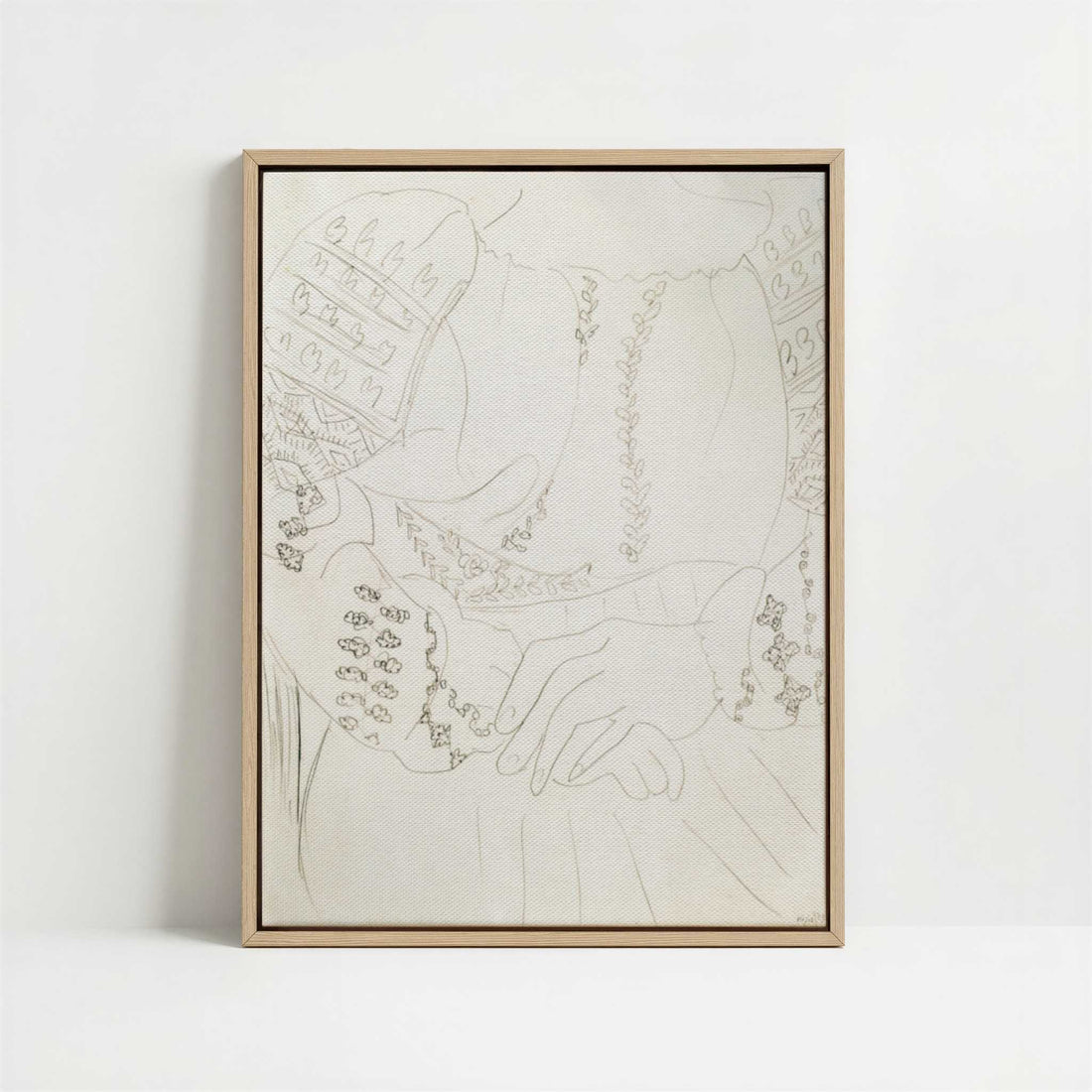 Framed Canvas - Framed canvas in oak color frame