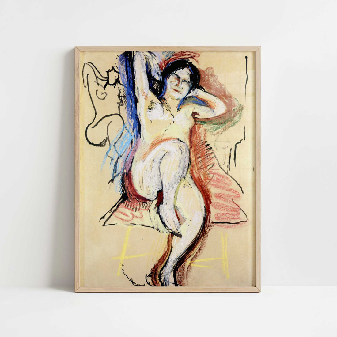 Seated Nude (1906) by Henri Matisse – Art Print - Art print in oak frame