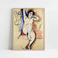 Seated Nude (1906) by Henri Matisse – Art Print - Art print in oak frame