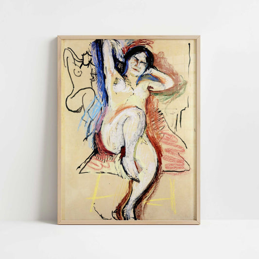Seated Nude (1906) by Henri Matisse – Art Print - Art print in oak frame