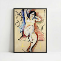 Seated Nude (1906) by Henri Matisse – Art Print - Art print in black frame