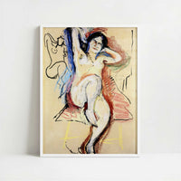 Seated Nude (1906) by Henri Matisse – Art Print - Art print in white frame