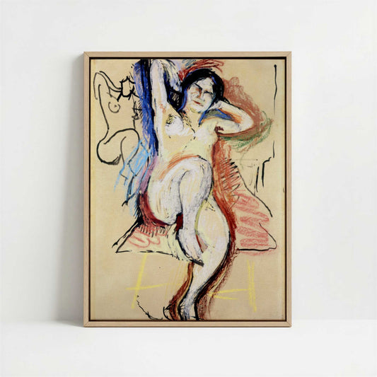 Framed Canvas - Framed canvas in oak color frame