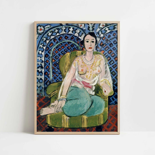 Seated Odalisque (1926) by Henri Matisse – Art Print - Art print in oak frame