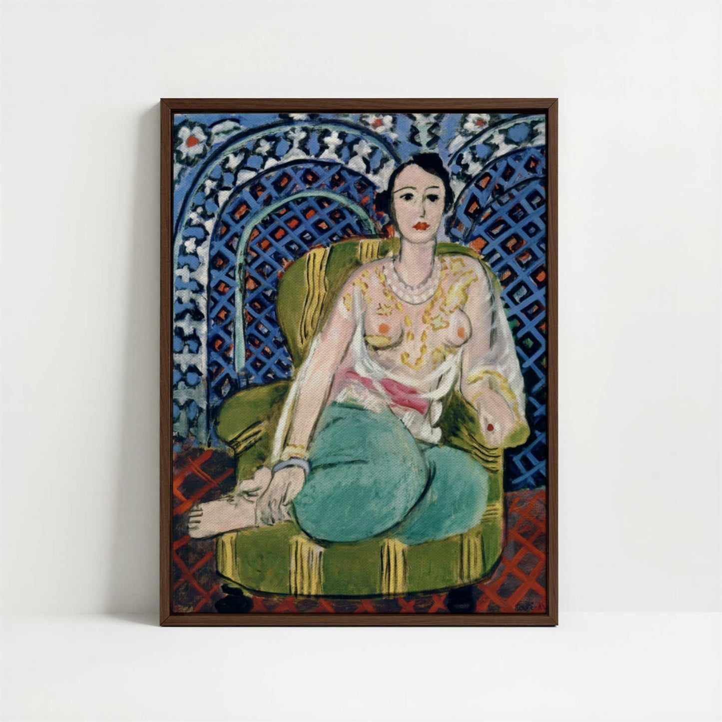 Framed Canvas - Framed canvas in dark wood color frame
