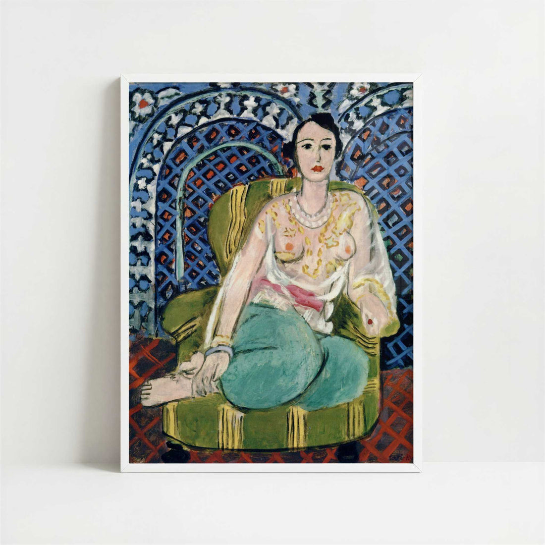 Seated Odalisque (1926) by Henri Matisse – Art Print - Art print in white frame
