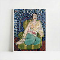 Seated Odalisque (1926) by Henri Matisse – Art Print - Art print in white frame