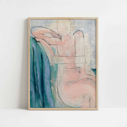 Seated Pink Nude (1935-36) by Henri Matisse – Art Print - Art print in oak frame