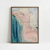 Seated Pink Nude (1935-36) by Henri Matisse – Art Print - Art print in dark wood frame