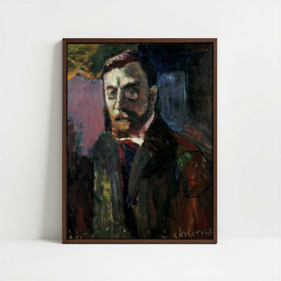 Framed Canvas - Framed canvas in dark wood color frame
