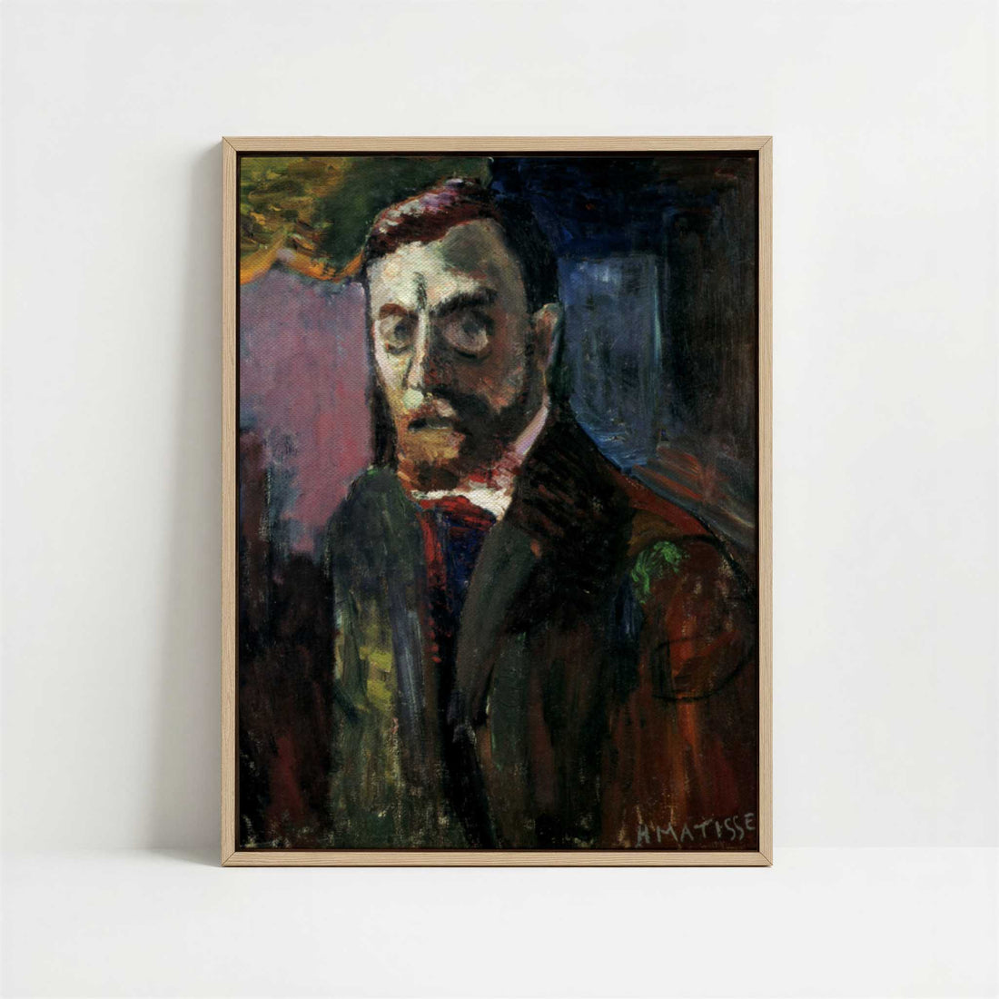 Framed Canvas - Framed canvas in oak color frame