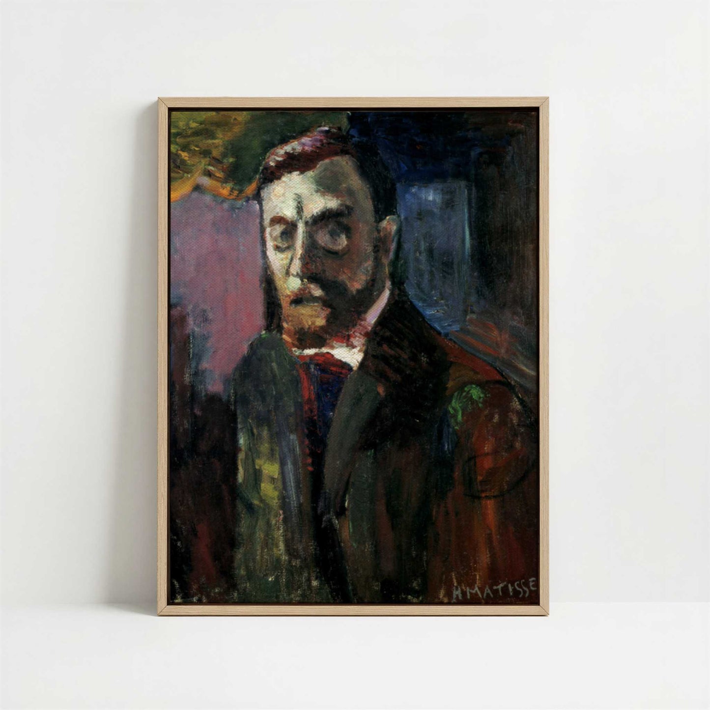 Framed Canvas - Framed canvas in oak color frame