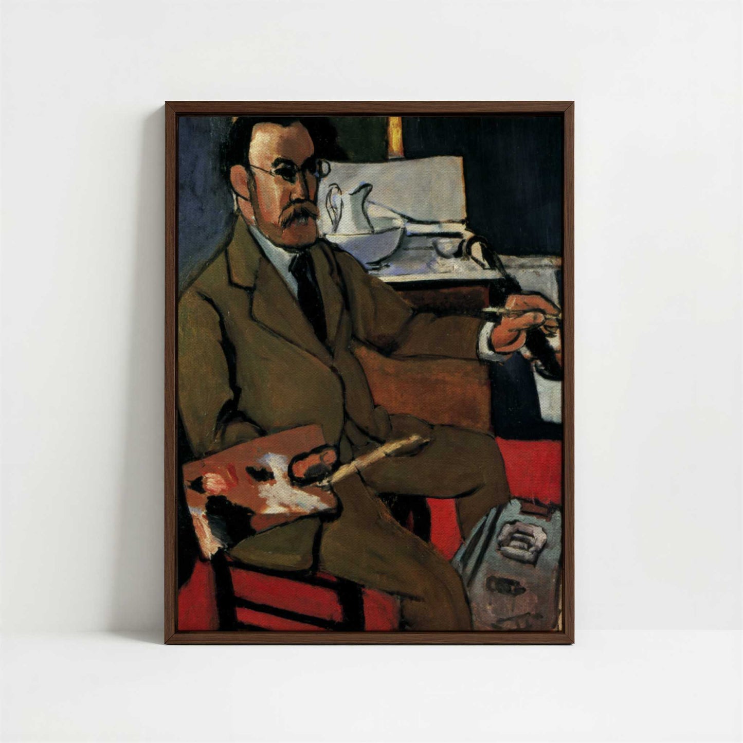 Framed Canvas - Framed canvas in dark wood color frame