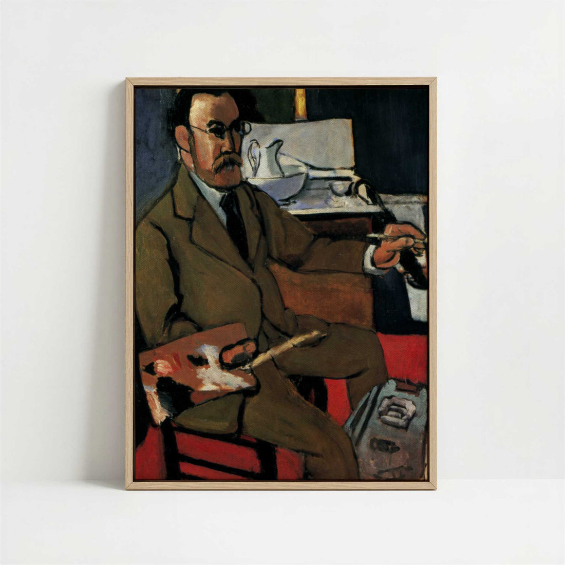 Framed Canvas - Framed canvas in oak color frame