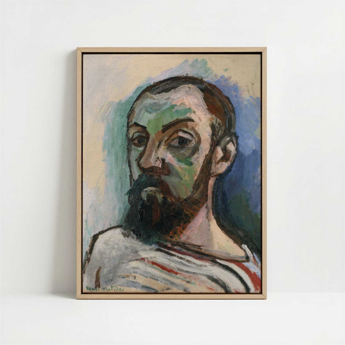 Framed Canvas - Framed canvas in oak color frame