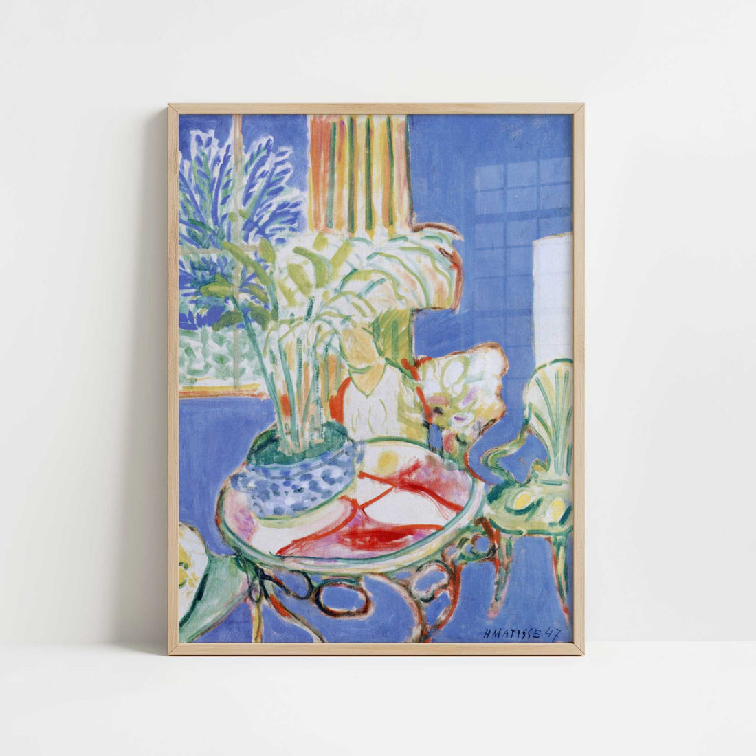 Small Interior in Blue (1947) by Henri Matisse – Art Print - Art print in oak frame