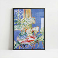 Small Interior in Blue (1947) by Henri Matisse – Art Print - Art print in black frame