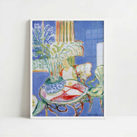 Small Interior in Blue (1947) by Henri Matisse – Art Print - Art print in white frame