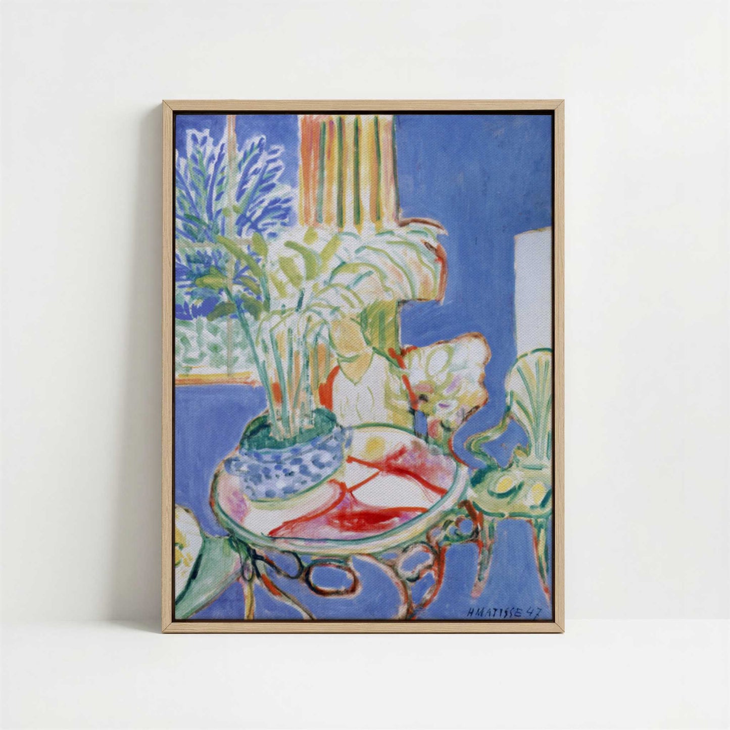 Framed Canvas - Framed canvas in oak color frame