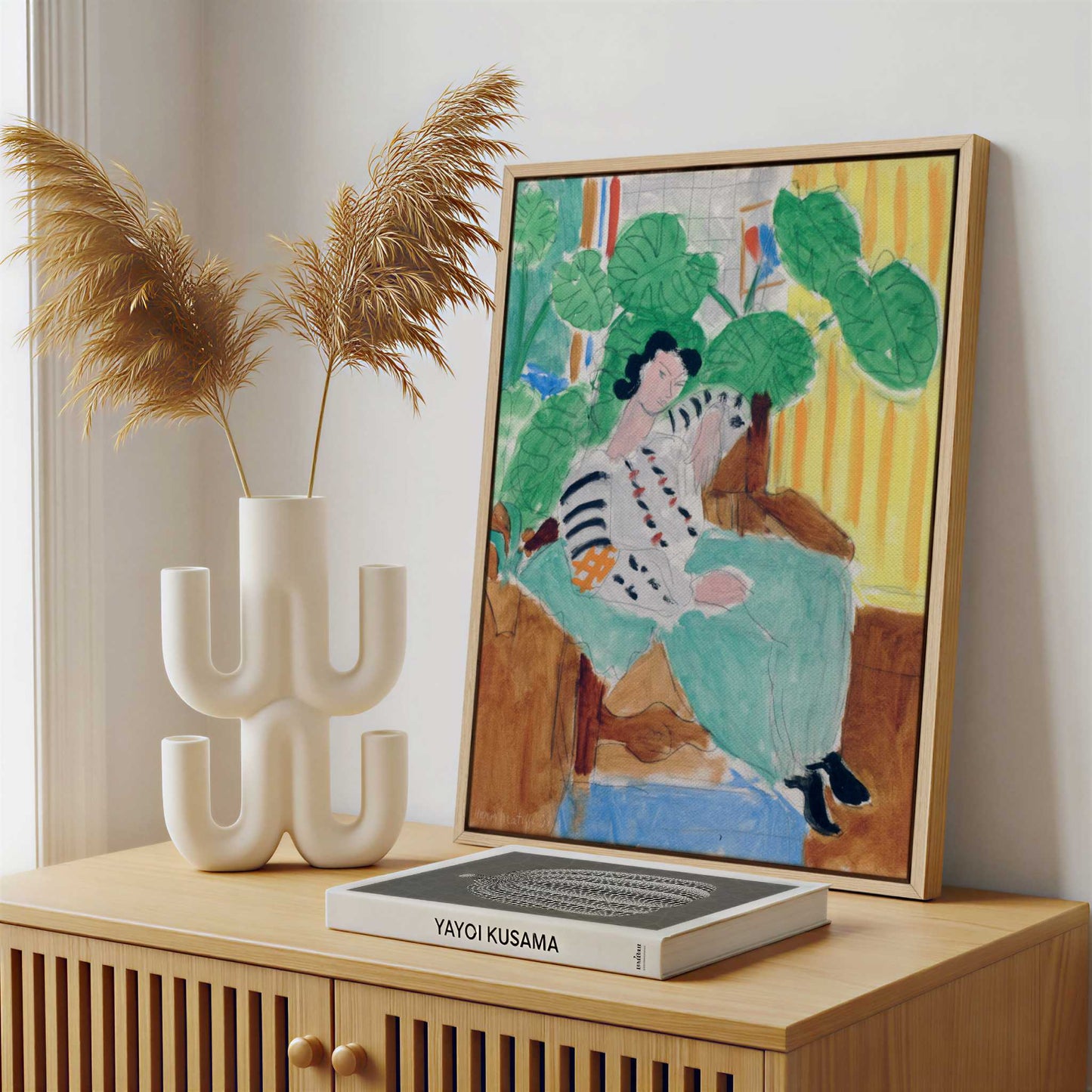Framed Canvas - Framed canvas in a stylish interior setting