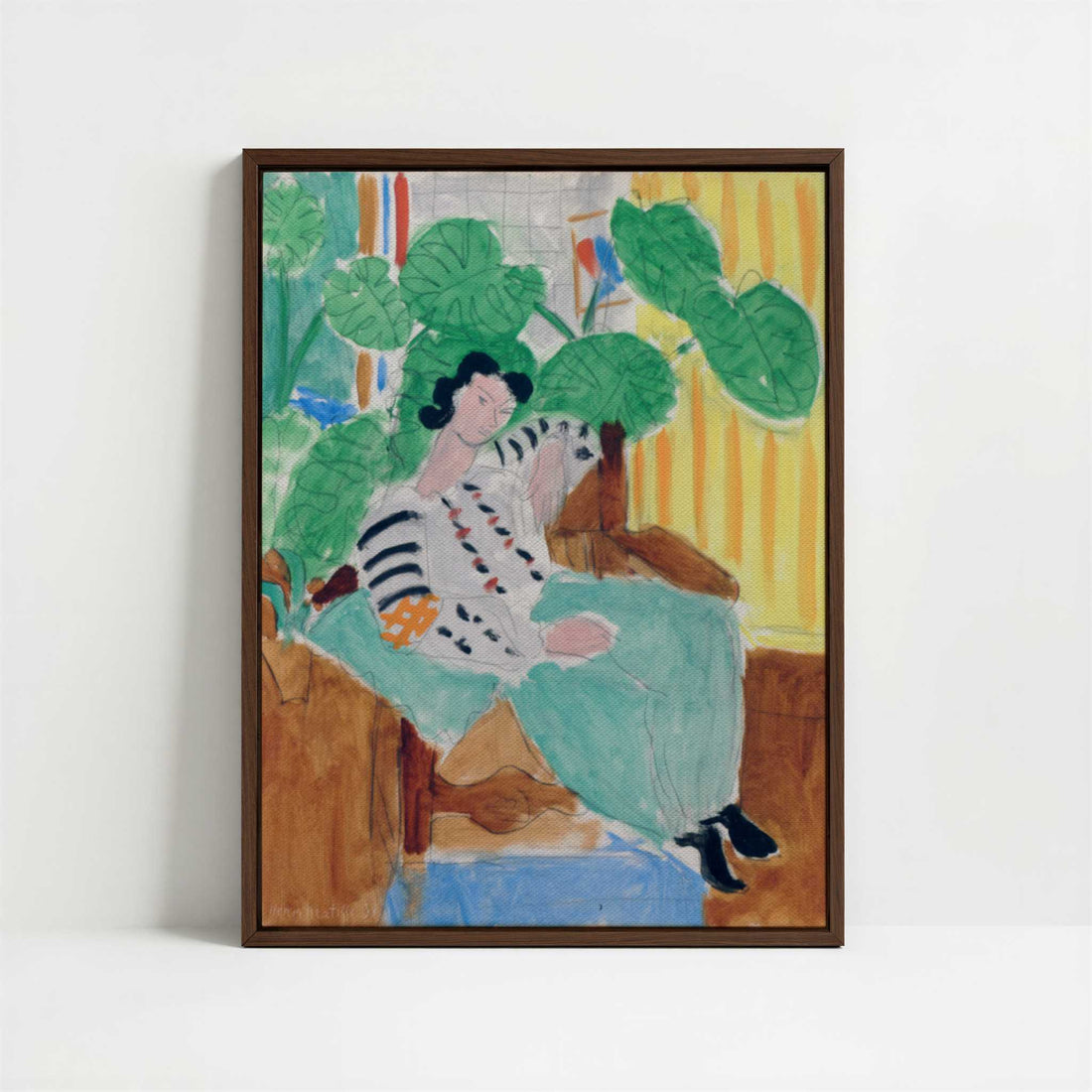 Framed Canvas - Framed canvas in dark wood color frame