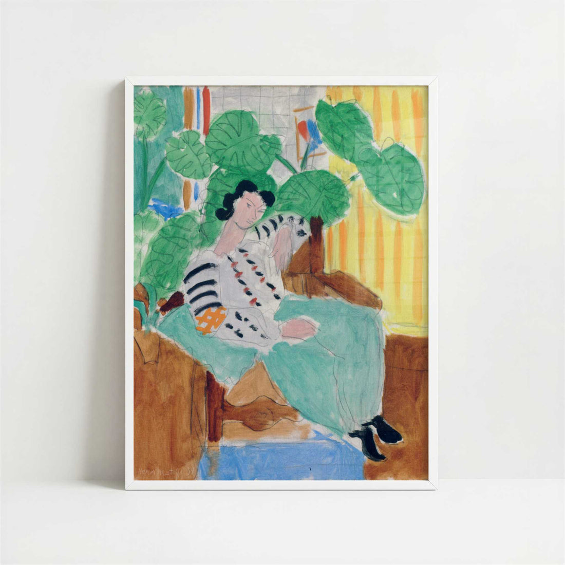 Small Romanian Blouse with Foliage (1938) by Henri Matisse – Art Print - Art print in white frame