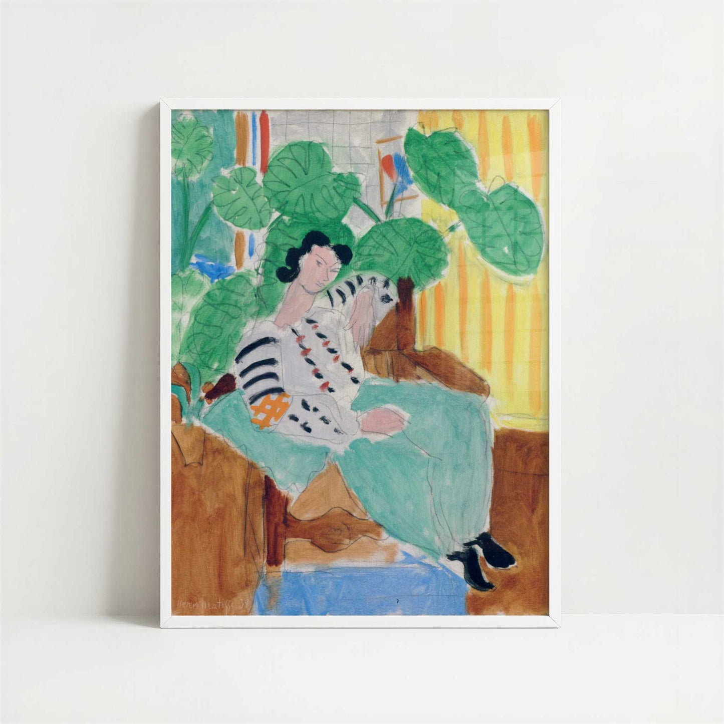 Small Romanian Blouse with Foliage (1938) by Henri Matisse – Art Print - Art print in white frame