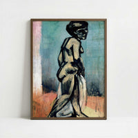 Standing Nude (1907) by Henri Matisse – Art Print - Art print in dark wood frame