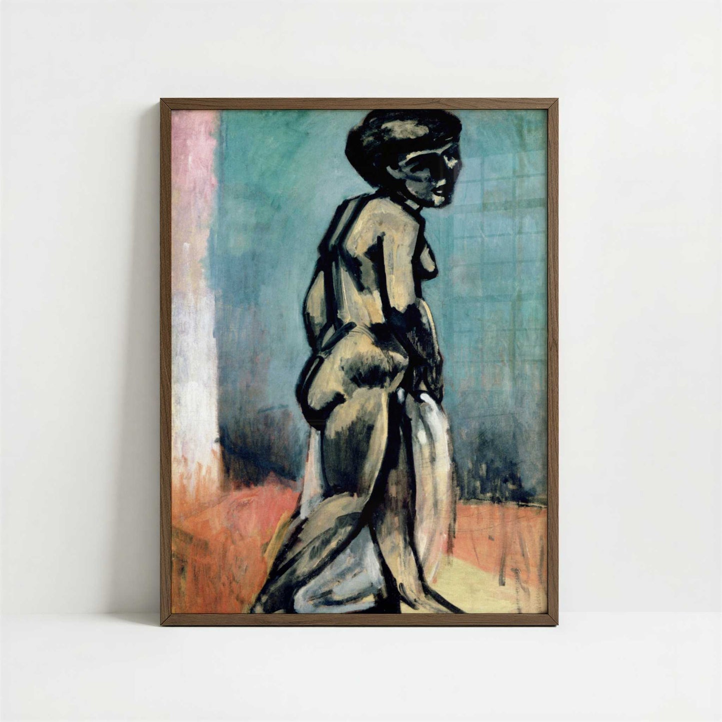 Standing Nude (1907) by Henri Matisse – Art Print - Art print in dark wood frame