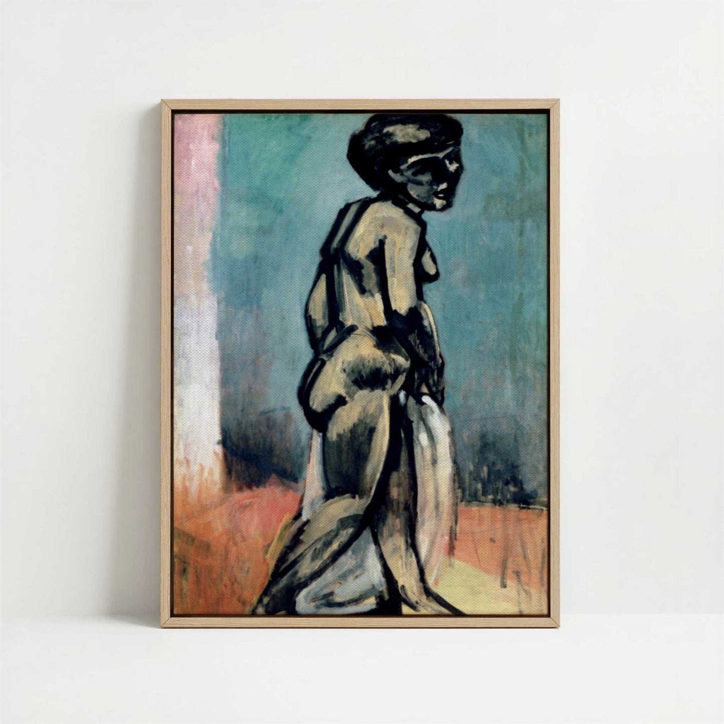 Framed Canvas - Framed canvas in oak color frame