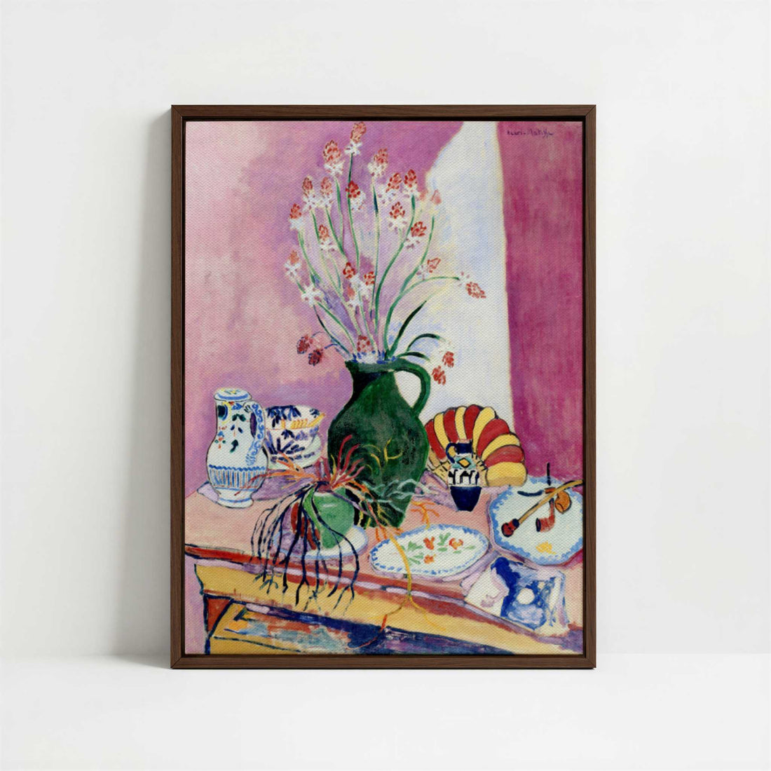Framed Canvas - Framed canvas in dark wood color frame