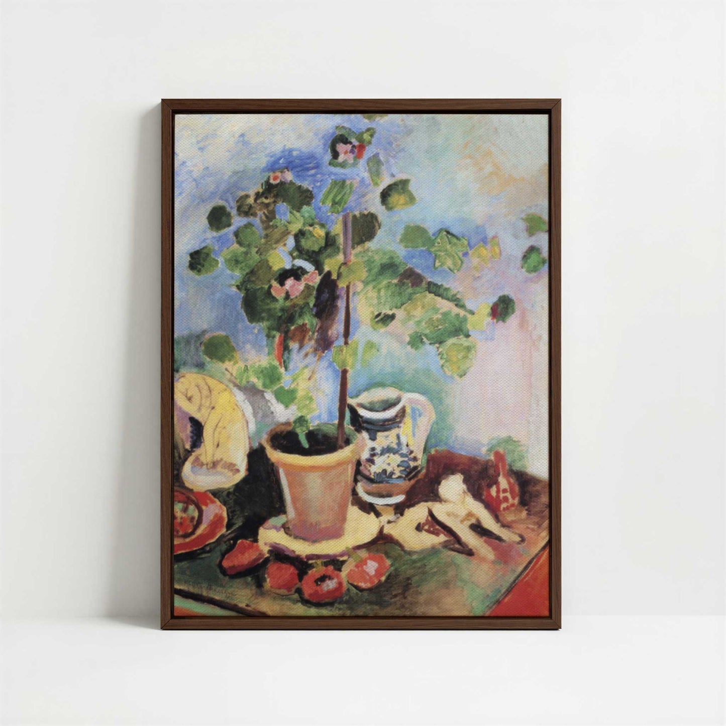 Framed Canvas - Framed canvas in dark wood color frame
