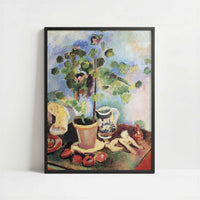 Still Life with Geranium & Fruit (1907) by Henri Matisse – Art Print - Art print in black frame
