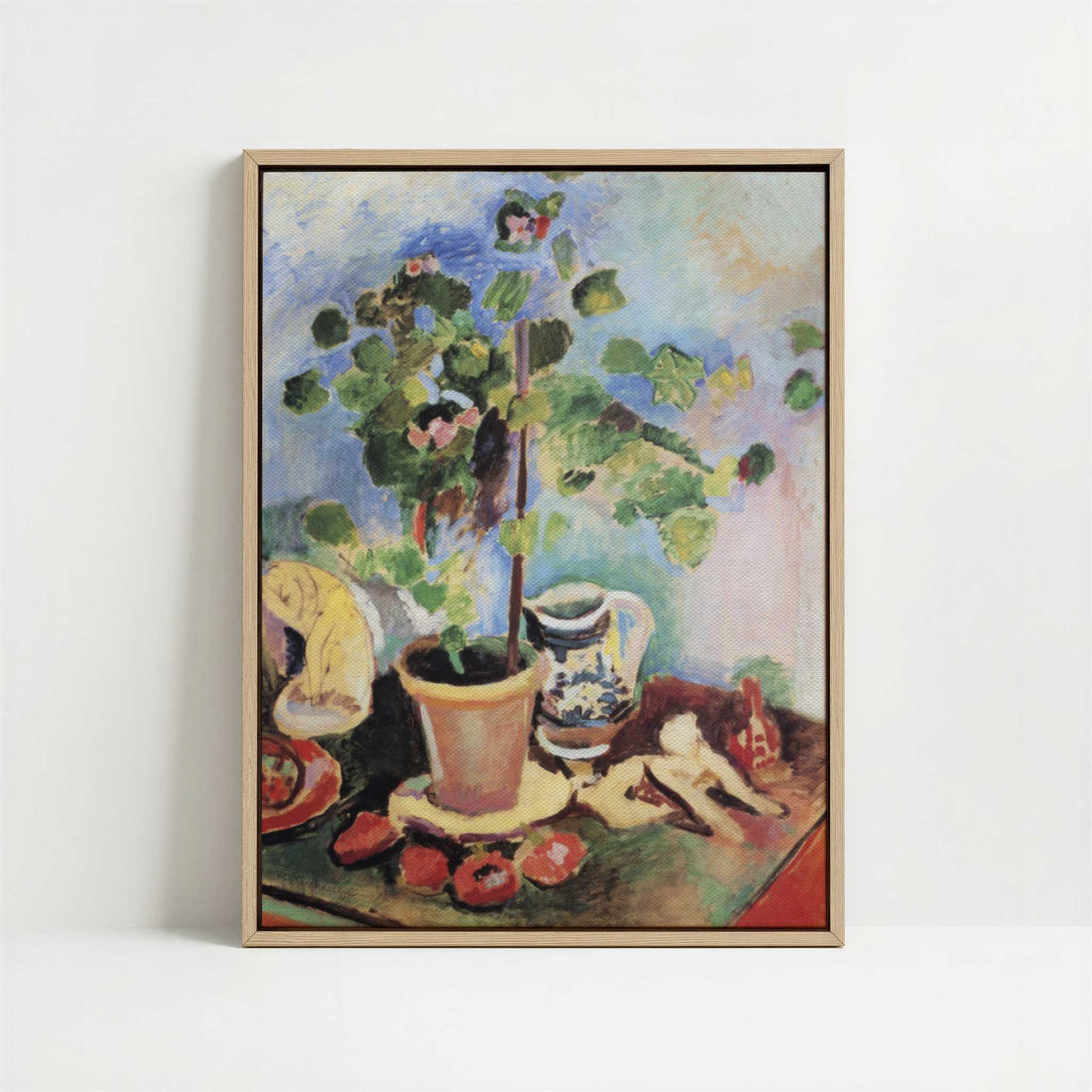 Framed Canvas - Framed canvas in oak color frame