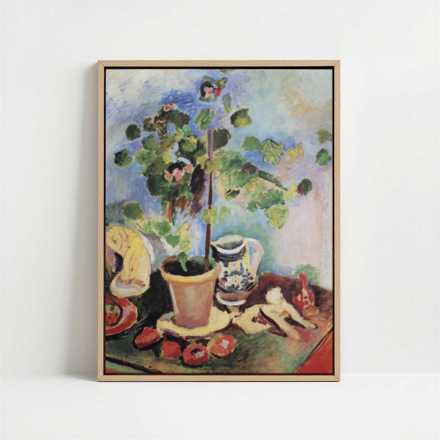 Framed Canvas - Framed canvas in oak color frame