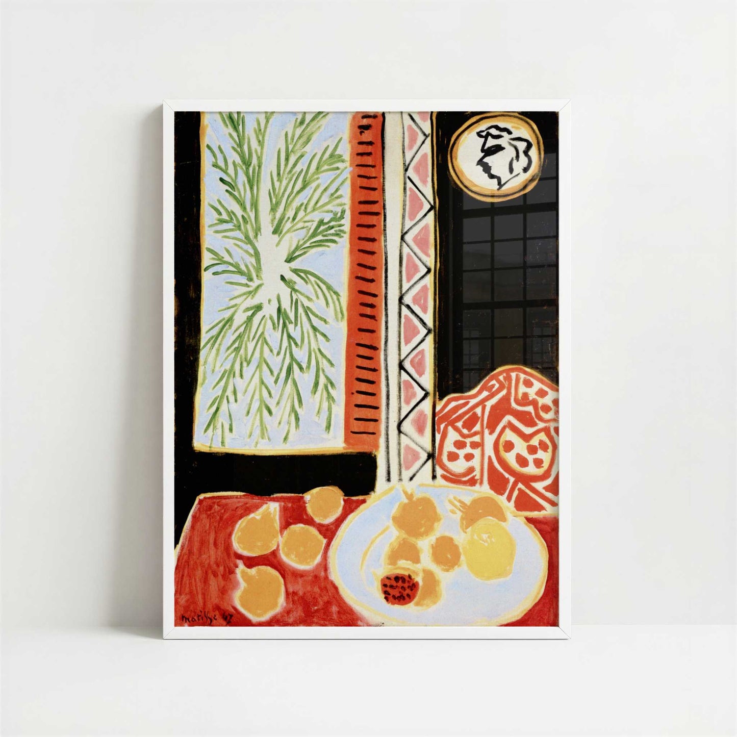Still Life with Pomegranates (1947) by Henri Matisse – Art Print - Art print in white frame