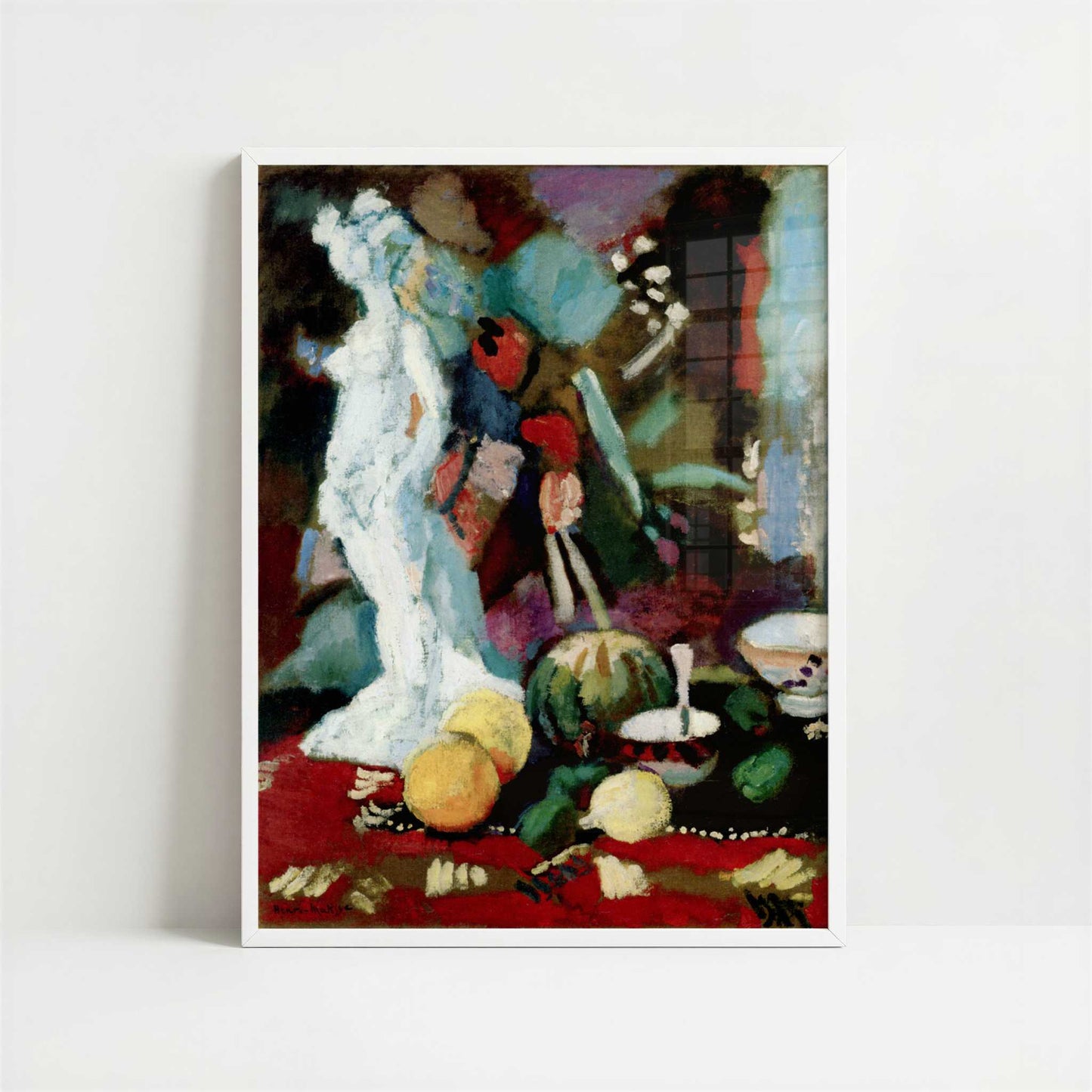 Still Life with a Plaster Figure (1906) by Henri Matisse – Art Print - Art print in white frame