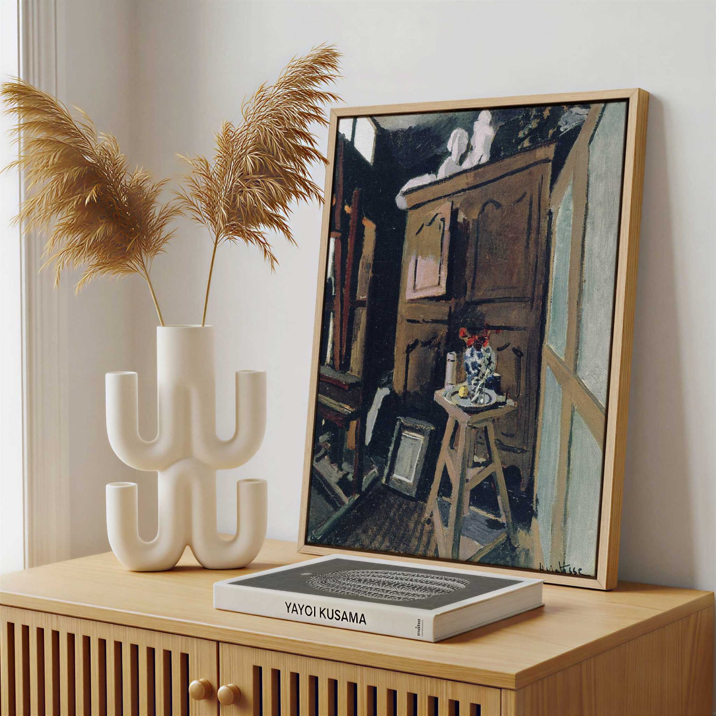 Framed Canvas - Framed canvas in a stylish interior setting
