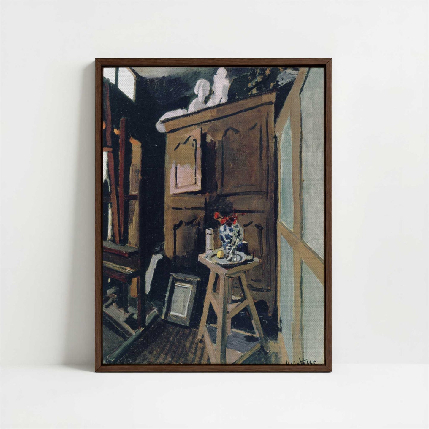 Framed Canvas - Framed canvas in dark wood color frame