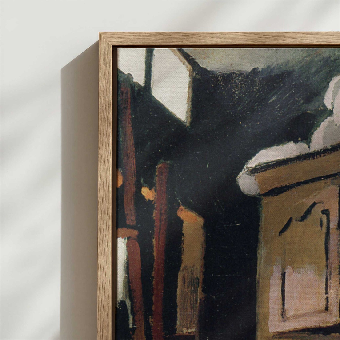 Framed Canvas - Close-up detail and texture of the framed canvas