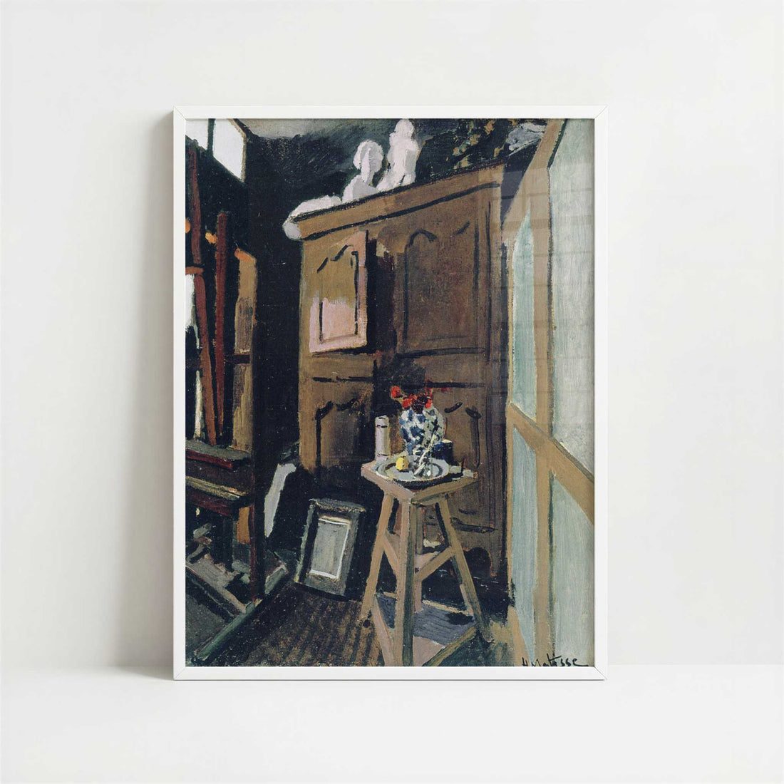 Studio Interior (1903–4) by Henri Matisse – Art Print - Art print in white frame