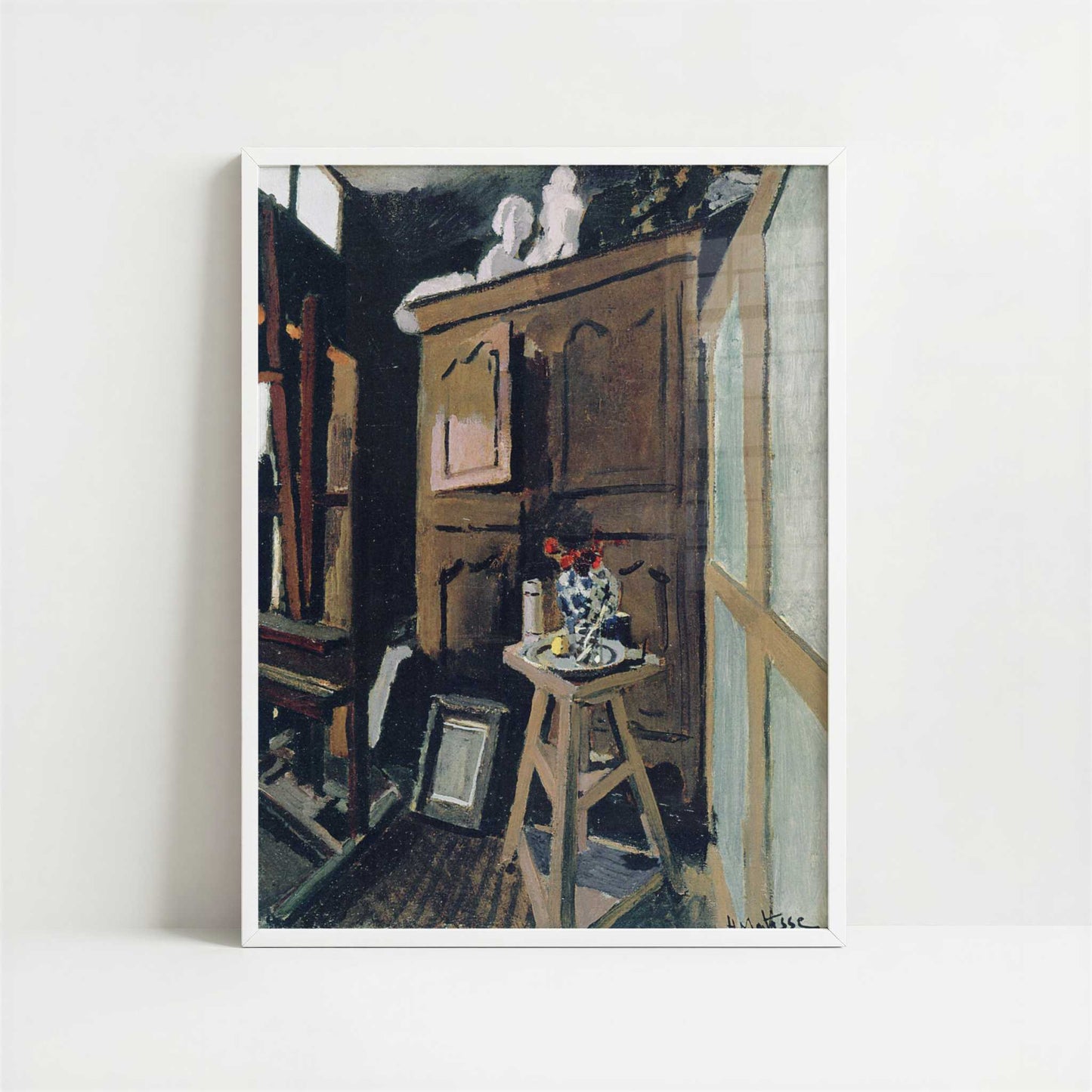 Studio Interior (1903–4) by Henri Matisse – Art Print - Art print in white frame