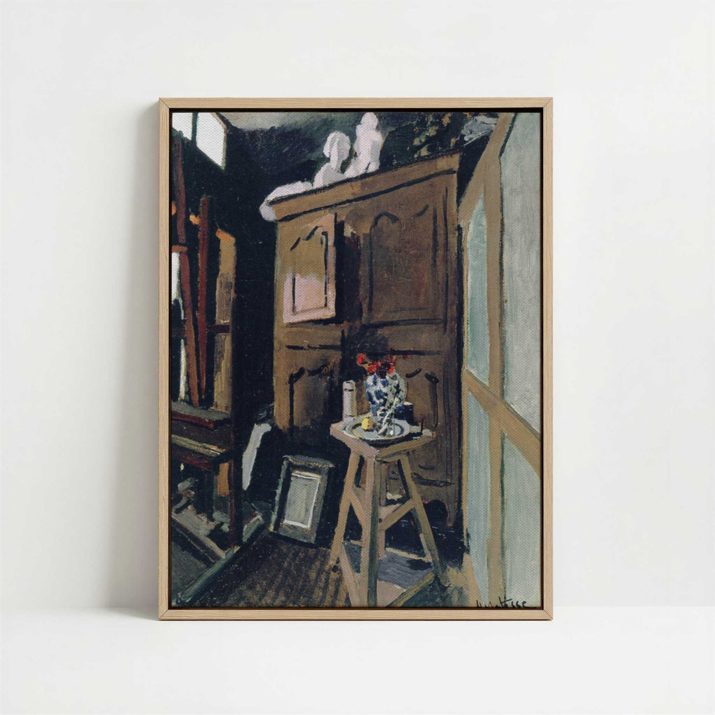 Framed Canvas - Framed canvas in oak color frame