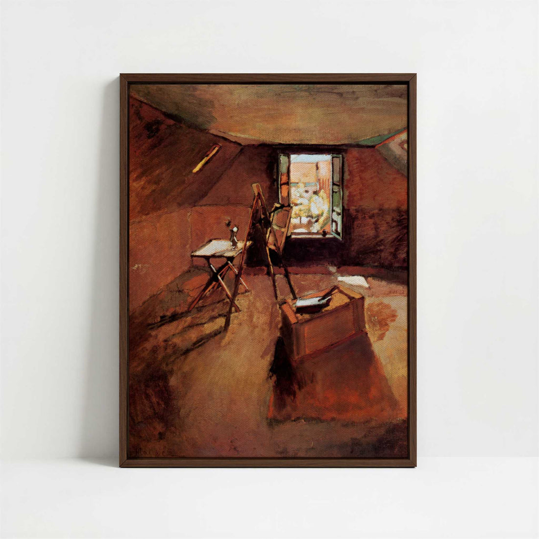 Framed Canvas - Framed canvas in dark wood color frame