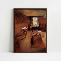 Framed Canvas - Framed canvas in dark wood color frame