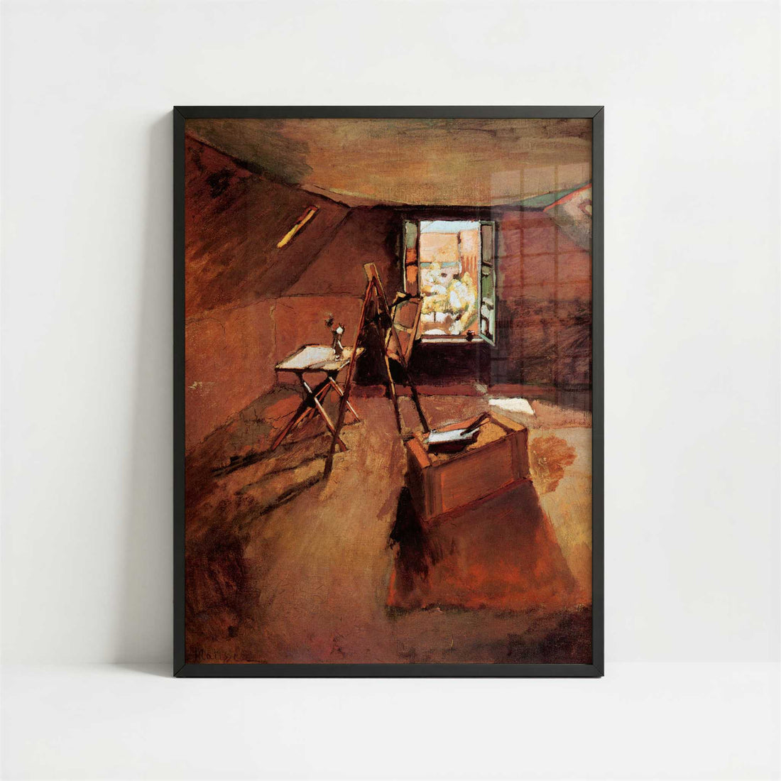 Studio under the Eaves (1903) by Henri Matisse – Art Print - Art print in black frame